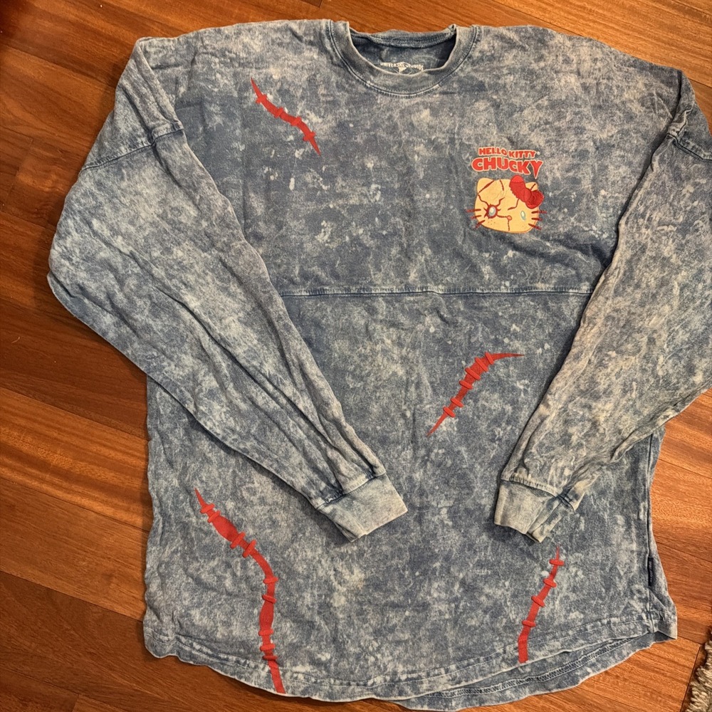 Universal Studios Hello Kitty Bride Of Chucky Spirit Jersey Acid Wash Small SM - Picture 2 of 9